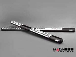 FIAT 500X Side Steps - Stainless Steel - Black